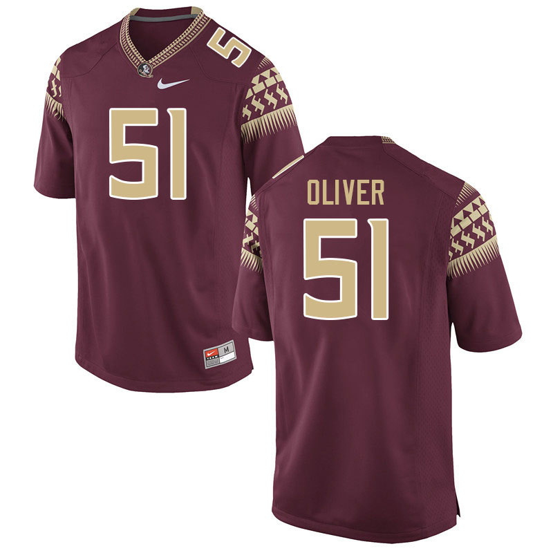 Men #51 Chase Oliver Florida State Seminoles College Football Jerseys Sale-Garnet - Click Image to Close